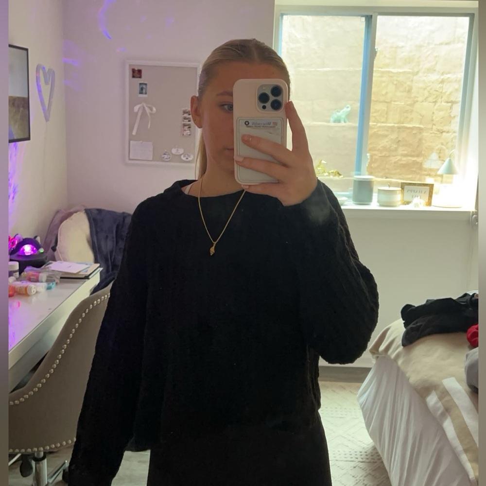 Black wool sweater